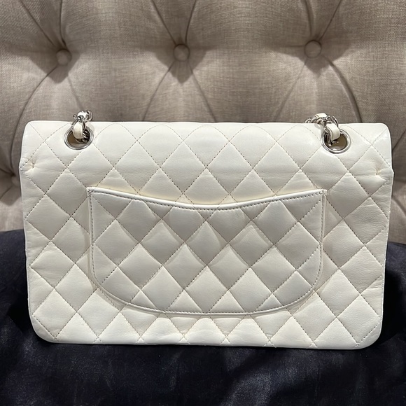 Chanel White Medium SHW Double Classic Flap in Lambskin - Picture 5 of 17